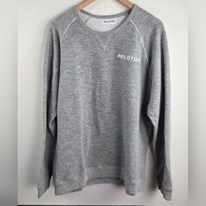 Peloton Sweater Mens XL Gray Long Sleeve Pullover Solid Round Neck Gym Workout